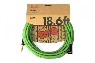 FENDER 18.6' ANGLED FESTIVAL INSTRUMENT CABLE PURE HEMP GREEN Кабель инструментальный FE-0152 фото
