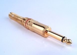 Штекер PROEL S250RD (моноджек) профессиональный, позолоченный, с красным кольцом PR-4222 фото