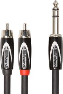 Кабель 2x RCA на стерео "Джек" 6,3 мм Roland RCC-5-TR2R (1,5 метра) RO-2208 фото