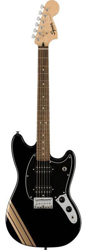 SQUIER by FENDER BULLET MUSTANG FSR HH BLACK w/COMPETITION STRIPES Электрогитара SQ-0106 фото