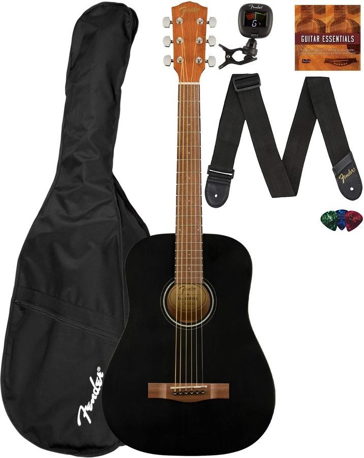 FENDER FA-15 STEEL 3/4 BLACK WN w/BAG Гітара акустична FE-0337 фото