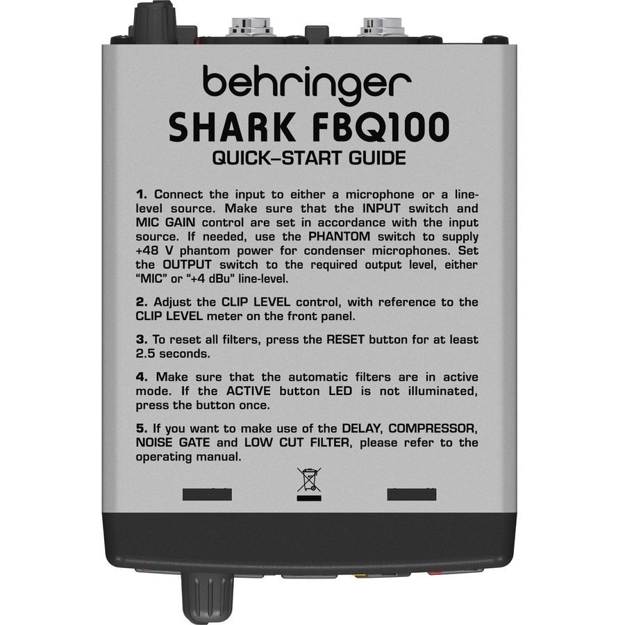 Подавлювач зворотного зв'язку Behringer Shark FBQ100 BE-0290 фото