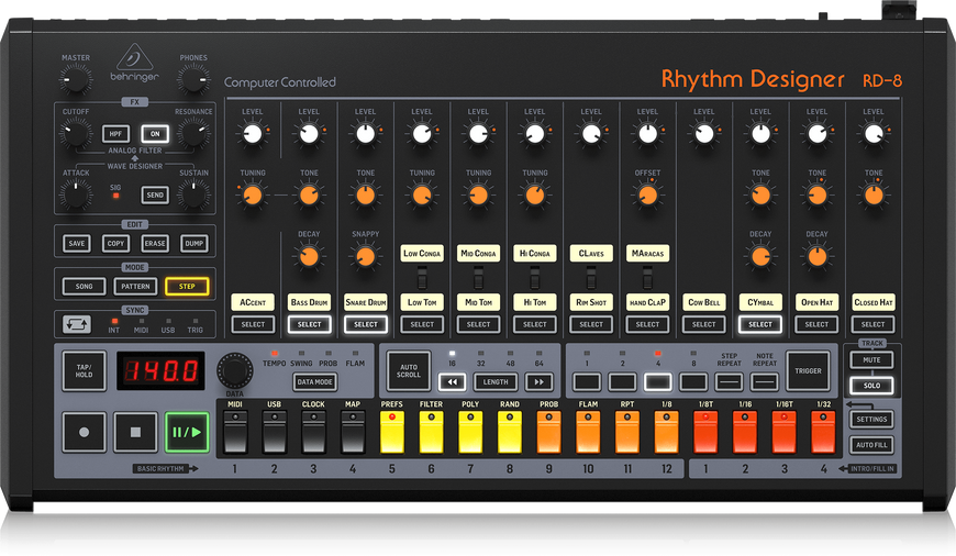 Аналоговая драм-машина BEHRINGER RD8 MKII BE-1030 фото