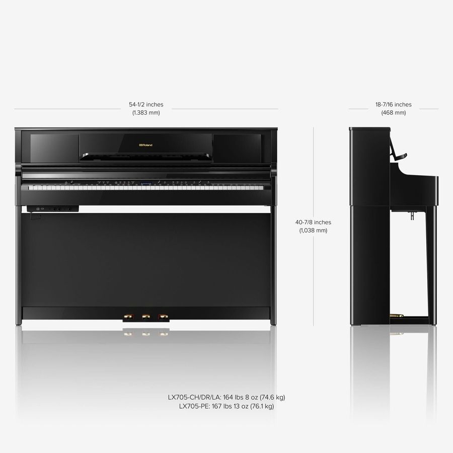 Цифровое фортепиано Roland LX705-CH черный матовый RO-2641 фото