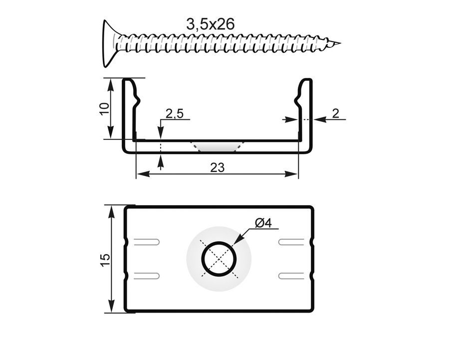 EUROLITE Mounting Bracket for U-Profil 20mm Plastic EL-1239 фото