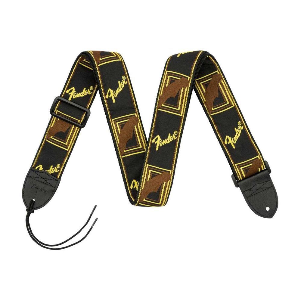 Ремінь гітарний Fender 2 Monogrammed Black/Yellow/Brown Strap FE-0005 фото