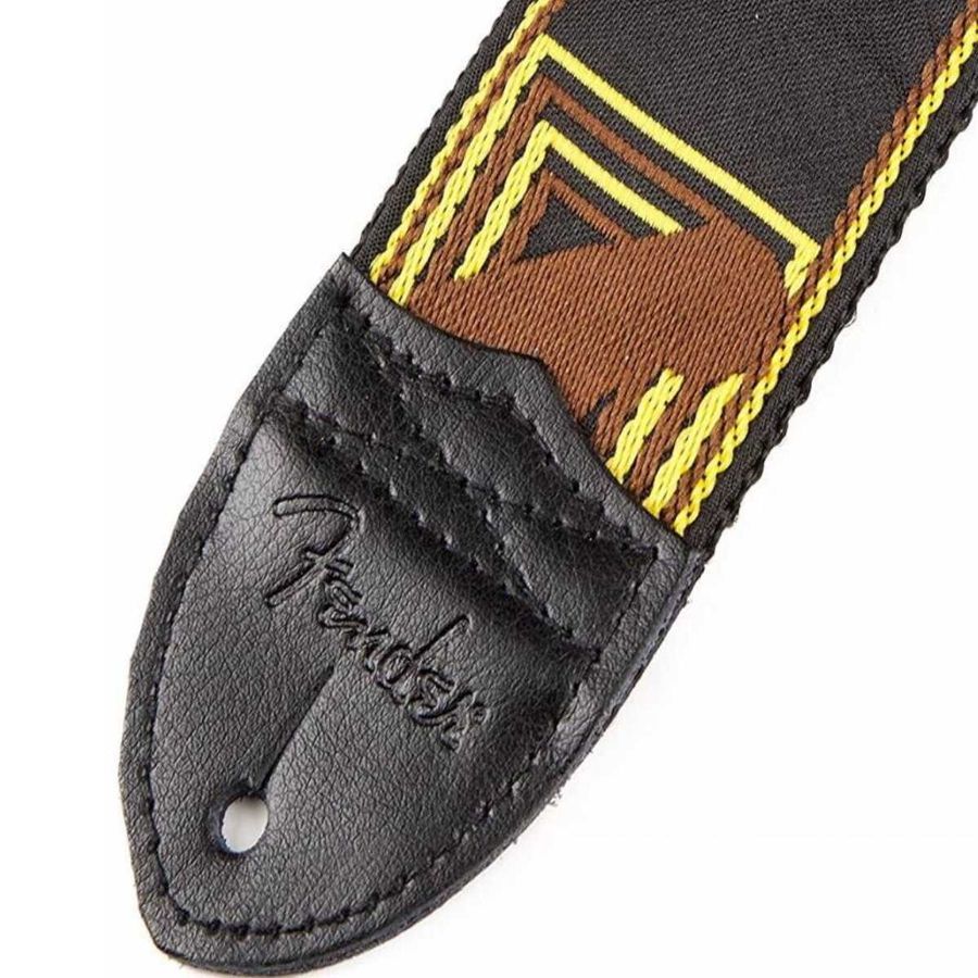 Ремінь гітарний Fender 2 Monogrammed Black/Yellow/Brown Strap FE-0005 фото