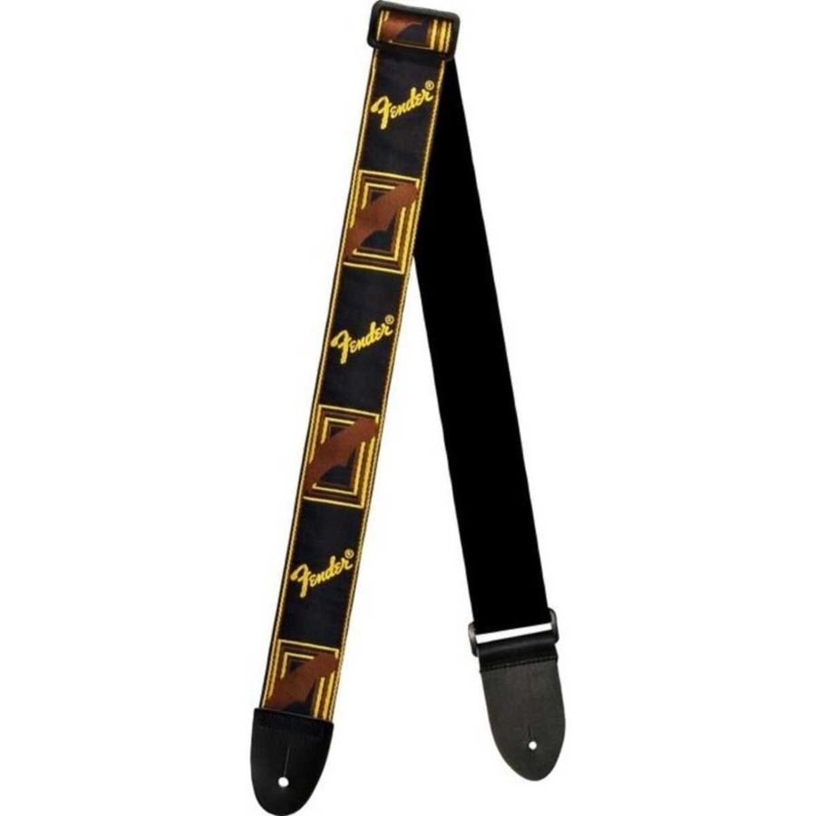 Ремінь гітарний Fender 2 Monogrammed Black/Yellow/Brown Strap FE-0005 фото