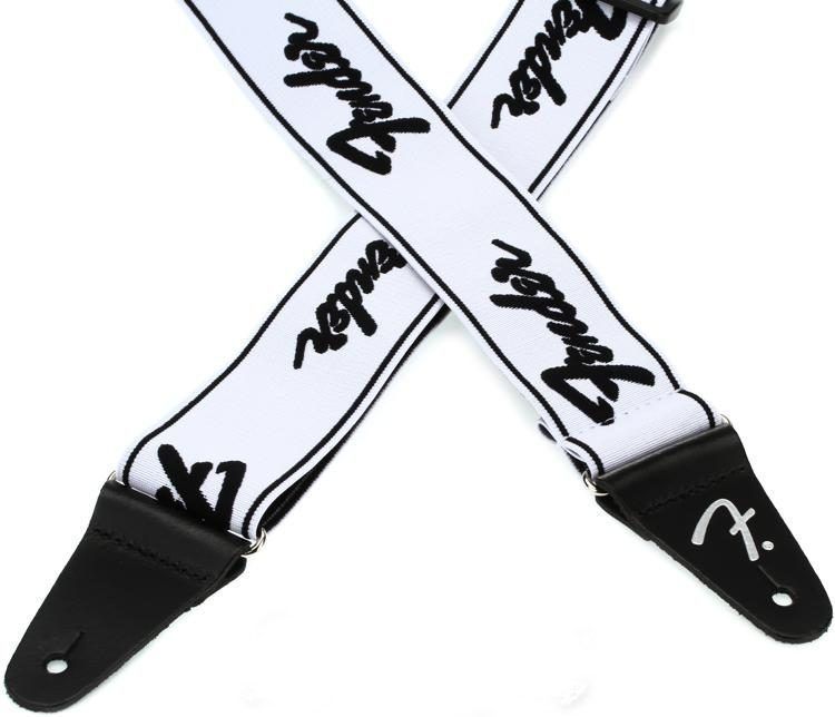 FENDER STRAP 2" WEIGHLESS RUNNING LOGO STRAP WHITE/BLACK Ремень гитарный FE-0600 фото