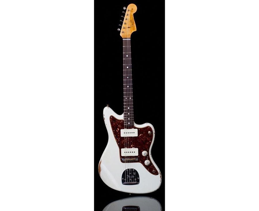 FENDER CUSTOM SHOP 1965 JAZZMASTER RELIC AGED OLYMPIC WHITE NAMM LIMITED Електрогітара FE-0295 фото