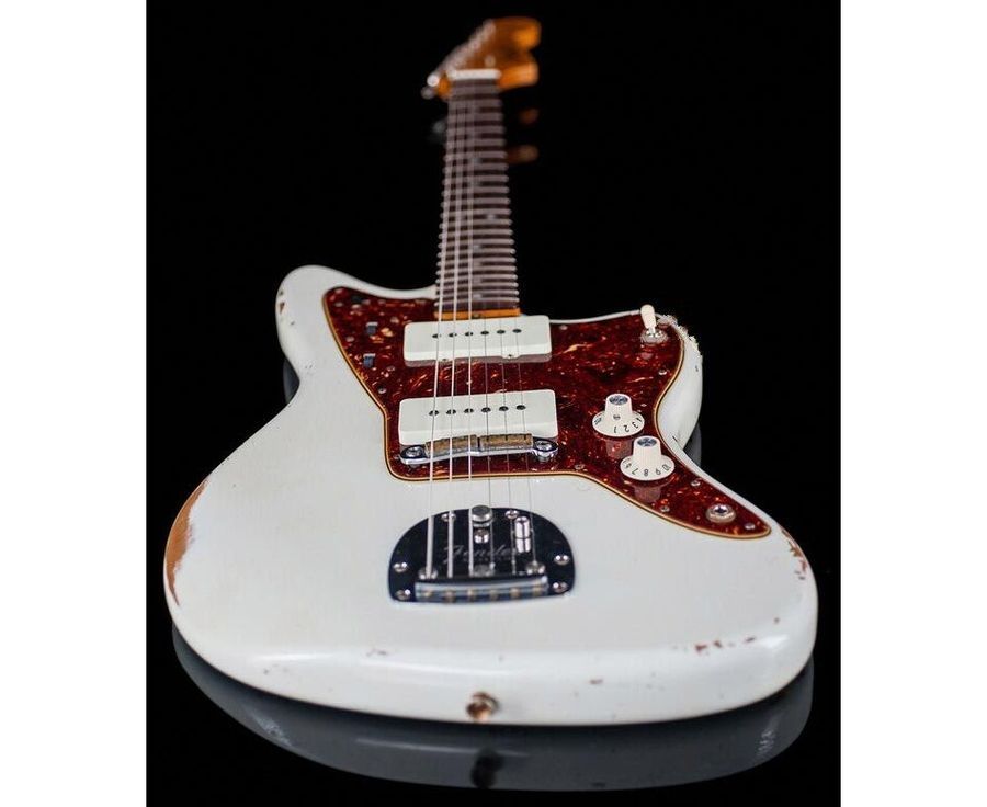 FENDER CUSTOM SHOP 1965 JAZZMASTER RELIC AGED OLYMPIC WHITE NAMM LIMITED Електрогітара FE-0295 фото
