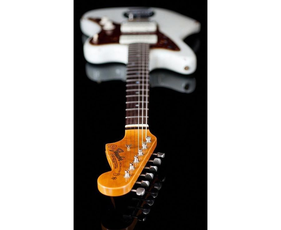 FENDER CUSTOM SHOP 1965 JAZZMASTER RELIC AGED OLYMPIC WHITE NAMM LIMITED Електрогітара FE-0295 фото