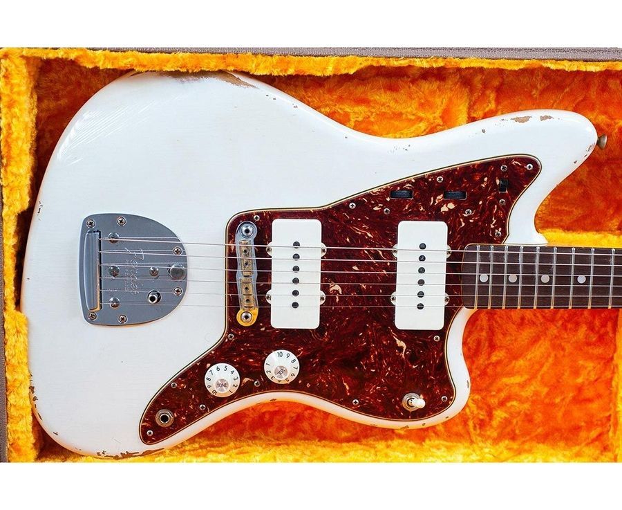 FENDER CUSTOM SHOP 1965 JAZZMASTER RELIC AGED OLYMPIC WHITE NAMM LIMITED Електрогітара FE-0295 фото