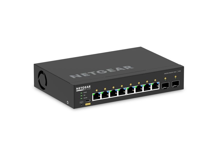 Комутатор NETGEAR M4250-8G2XF-PoE+ (GSM4210PX), 8xGE PoE, 2xSFP+, 220Вт, AV Line, Керований L2 GSM4210PX-100EUS фото