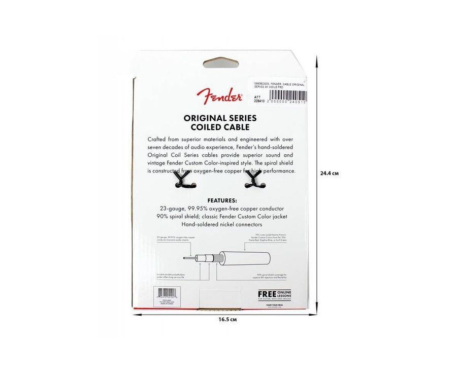 FENDER CABLE ORIGINAL SERIES 30' COILS FRD Кабель інструментальний FE-0257 фото