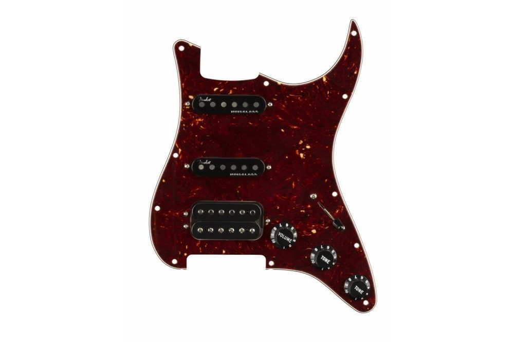 FENDER PRE-WIRED STRAT PICKGUARD HSS TORTOISE SHELL 11 HOLE Пікгард зі звукознімачами FE-0543 фото