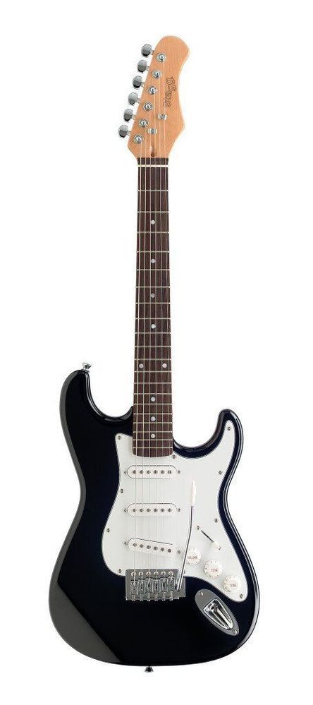 Електрогітара, форма: Stratocaster Stagg S300 BK ST-0552 фото