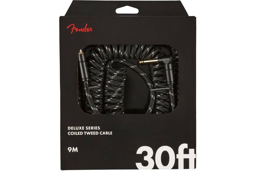 FENDER CABLE DELUXE COIL 30" BLACK TWEED Кабель инструментальный FE-0253 фото