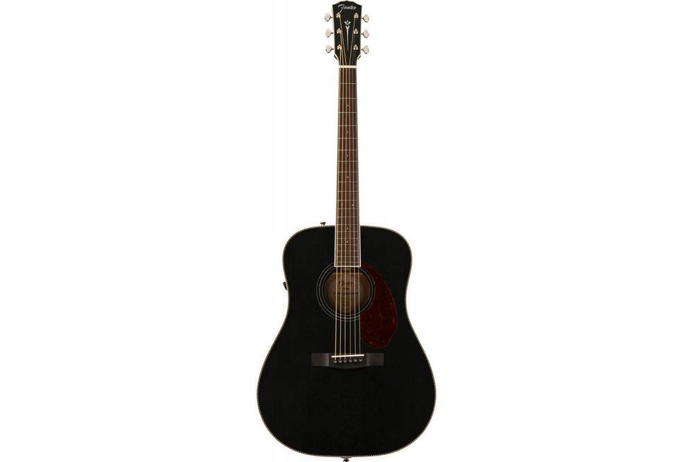 FENDER PM-1E DREADNOUGHT MAHOGANY BLACK TOP LTD Гитара электроакустическая FE-0541 фото