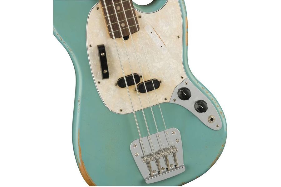 FENDER JMJ MUSTANG BASS RW FADED DAPHNE BLUE Бас-гітара FE-0392 фото
