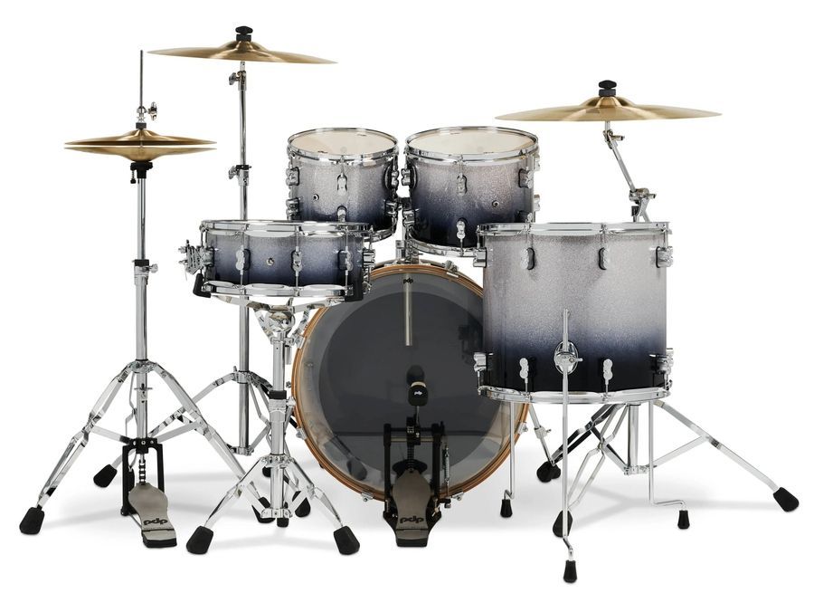 PDP PDCM2215RB Concept Maple Shell Pack, 5pc, 22" Silver to Black Fade Lacquer PD-0017 фото