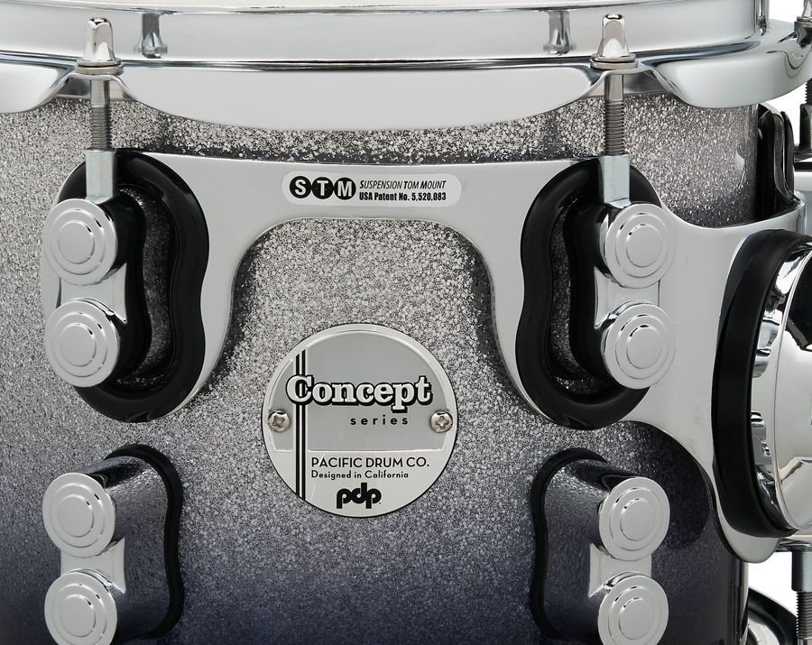 PDP PDCM2215RB Concept Maple Shell Pack, 5pc, 22" Silver to Black Fade Lacquer PD-0017 фото