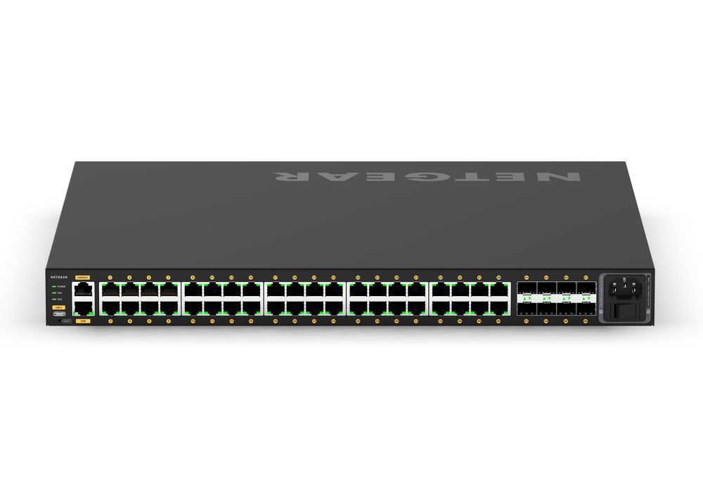 Комутатор NETGEAR M4250-40G8F-PoE+ (GSM4248P) 40x1GE PoE+(480W), 8xSFP, AV Line керований L2 GSM4248P-100EUS фото