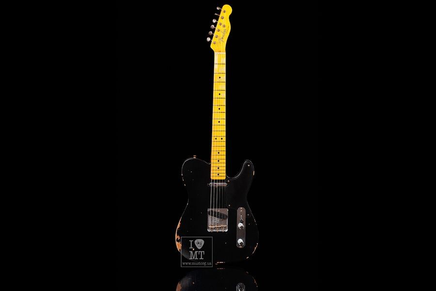 FENDER CUSTOM SHOP ROASTED PINE DOUBLE ESQUIRE RELIC AGED BLACK Электрогитара FE-0315 фото