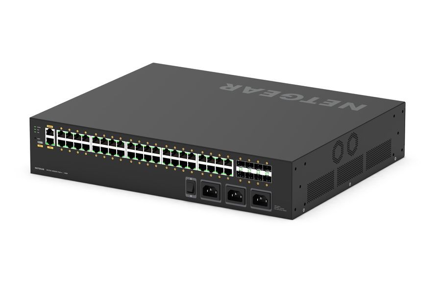 Комутатор NETGEAR M4250-40G8XF-PoE++ (GSM4248UX), 40x1GE Ultra90 PoE++ (2880Вт), 8xSFP+, AV Line керований L2 GSM4248UX-100EUS фото