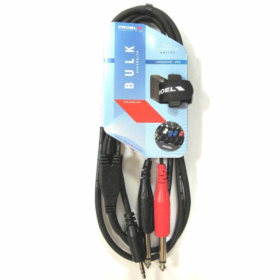 Кабель мультимедійний Proel CHLP170LU3 (Stereo&nbsp;Jack 3.5 mm  2 x 6,3 mm mono Jack) PR-0913 фото