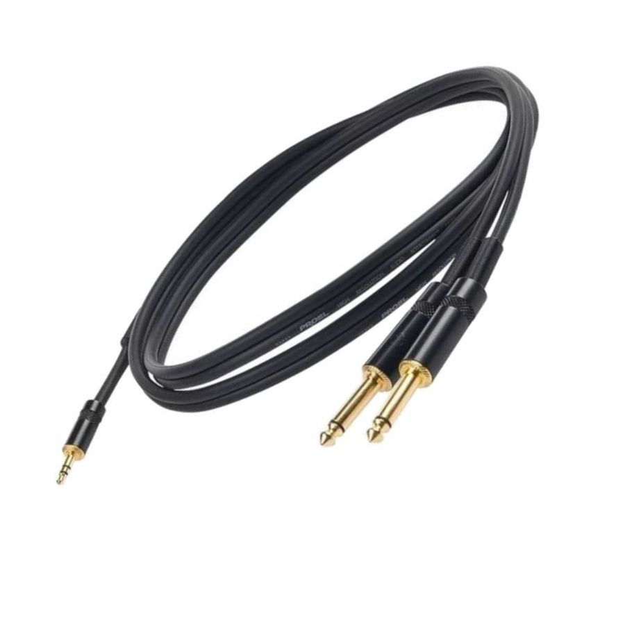 Кабель мультимедійний Proel CHLP170LU3 (Stereo&nbsp;Jack 3.5 mm  2 x 6,3 mm mono Jack) PR-0913 фото