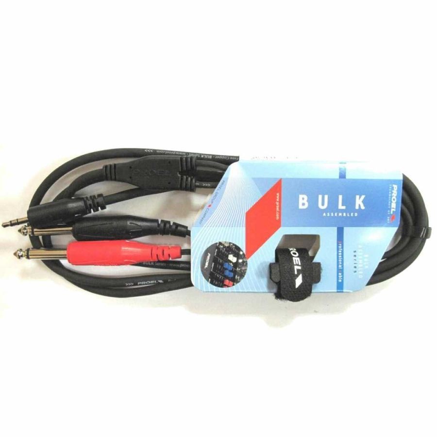 Кабель мультимедійний Proel CHLP170LU3 (Stereo&nbsp;Jack 3.5 mm  2 x 6,3 mm mono Jack) PR-0913 фото