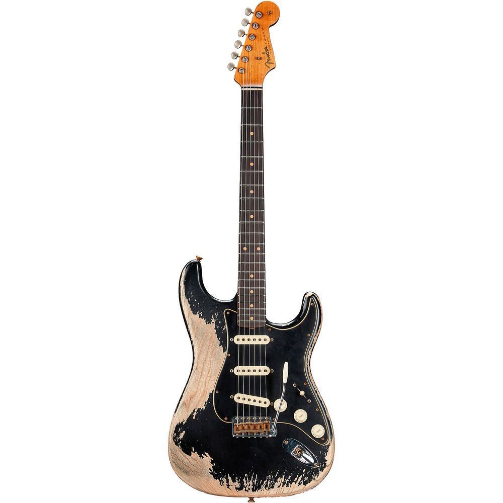 FENDER CUSTOM SHOP POBLANO STRATOCASTER SUPER HEAVY RELIC AGED BLACK Электрогитара FE-0313 фото