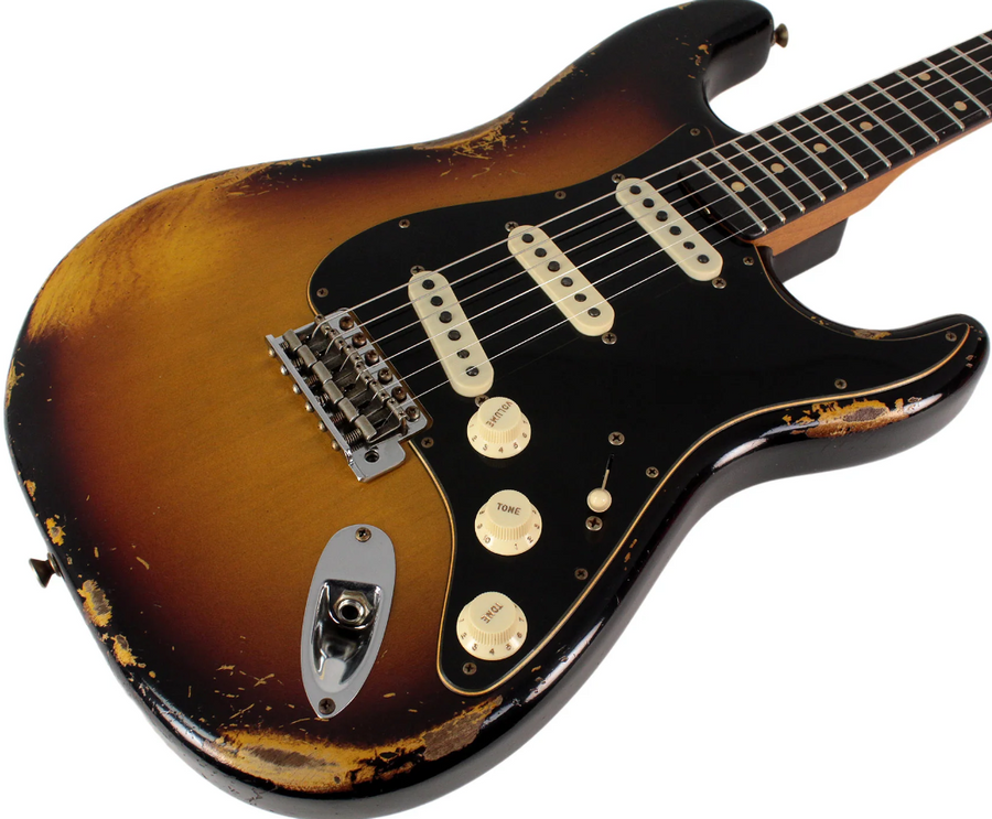 FENDER CUSTOM SHOP LIMITED EDITION DUAL-MAG II STRAT HEAVY RELIC SUPER FADED AGED 3-COLOR SUNBURST Электрогитара FE-0312 фото