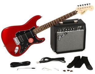 Гітарний набір Squier by Fender Strat Pack HSS Candy Apple Red FE-0145 фото