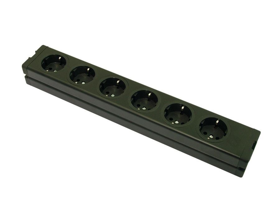Сетевой распределитель EUROLITE Distributor 6-fold ALU bk EL-0187 фото