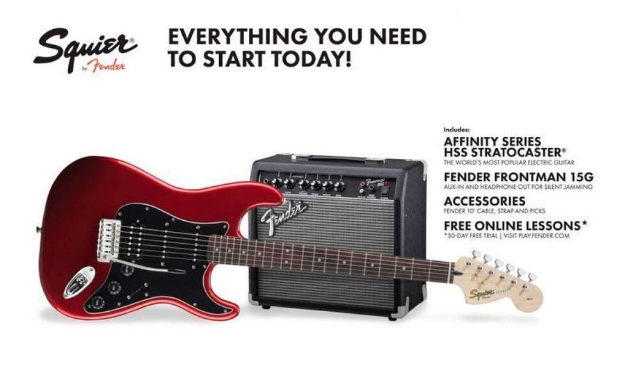 SQUIER by FENDER STRAT PACK HSS CANDY APPLE RED Гітарний набір SQ-0039 фото