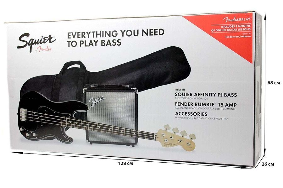 SQUIER by FENDER PJ BASS PACK BLACK Гітарний набір SQ-0198 фото
