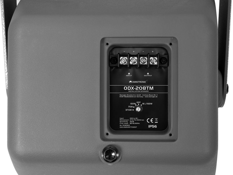 Інсталяційна акустична система OMNITRONIC ODX-208TM 100В темно-сірий OM-1180 фото