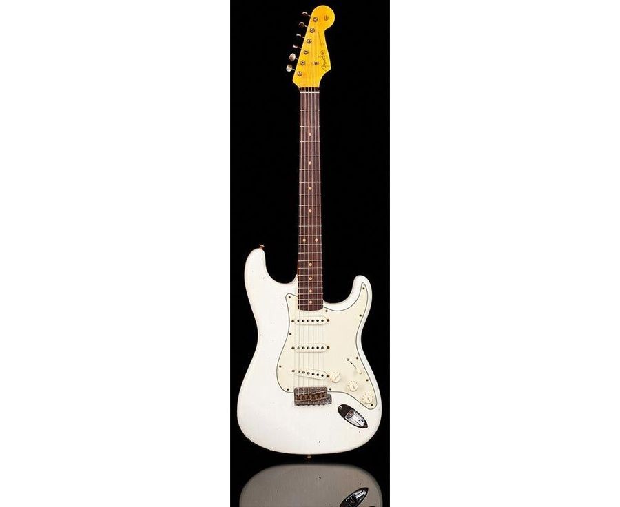 FENDER CUSTOM SHOP 1960 STRATOCASTER JOURNEYMAN RELIC AGED OLYMPIC WHITE Електрогітара FE-0292 фото