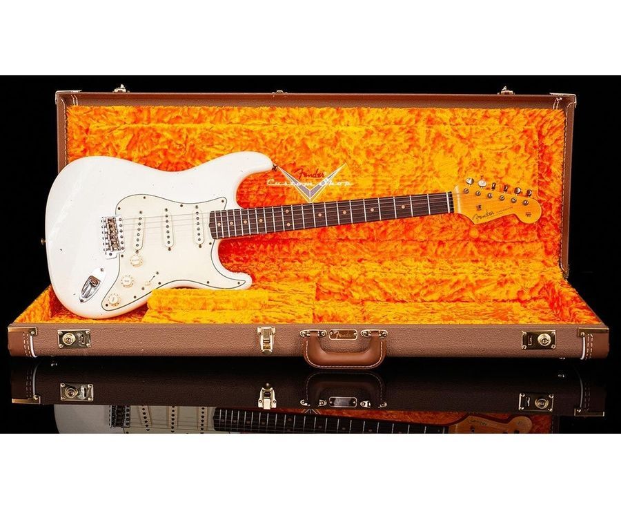 FENDER CUSTOM SHOP 1960 STRATOCASTER JOURNEYMAN RELIC AGED OLYMPIC WHITE Електрогітара FE-0292 фото