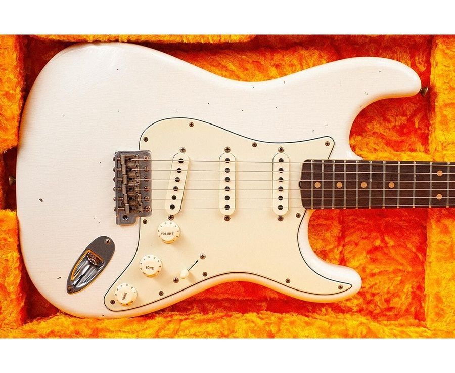 FENDER CUSTOM SHOP 1960 STRATOCASTER JOURNEYMAN RELIC AGED OLYMPIC WHITE Електрогітара FE-0292 фото