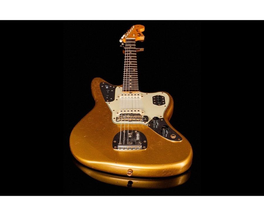 FENDER CUSTOM SHOP LIMITED EDITION 1963 JAGUAR JOURNEYMAN RELIC AGED AZTEC GOLD Електрогітара FE-0311 фото
