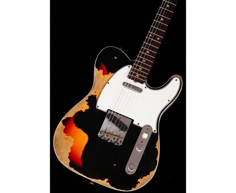 FENDER CUSTOM SHOP 1959 TELECASTER CUSTOM SUPER HEAVY RELIC AGED BLACK OVER 3TSB Електрогітара FE-0291 фото