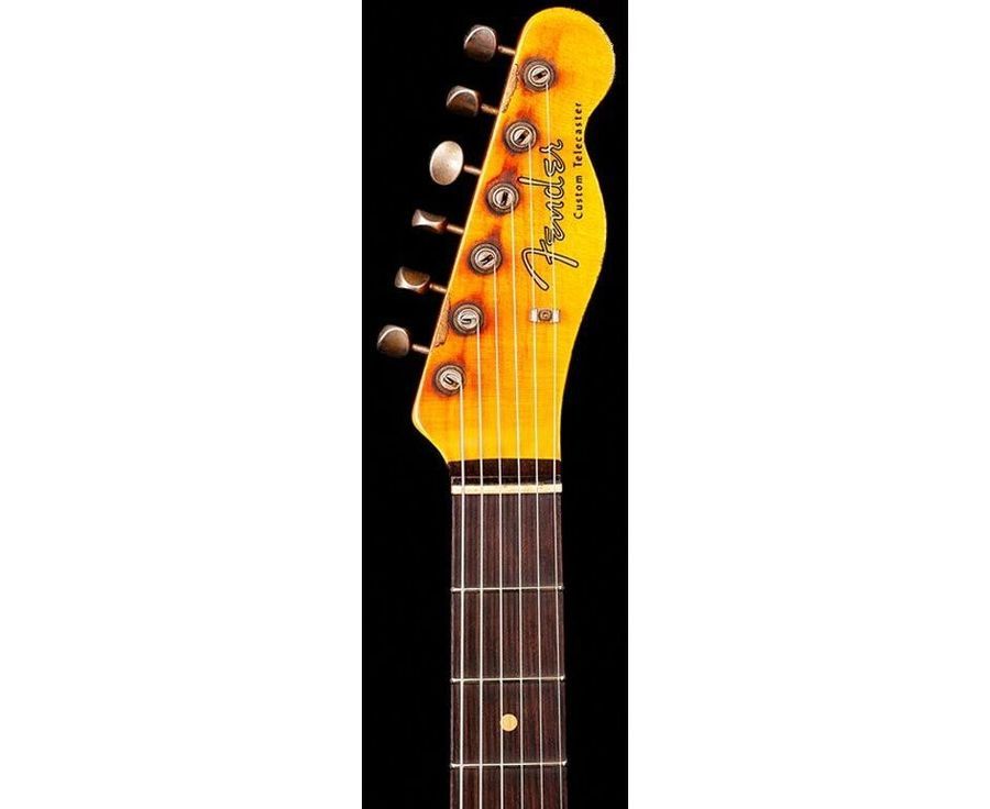 FENDER CUSTOM SHOP 1959 TELECASTER CUSTOM SUPER HEAVY RELIC AGED BLACK OVER 3TSB Електрогітара FE-0291 фото