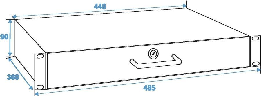 Рековий ящик-шухляда з замком OMNITRONIC Rack Drawer with Lock 2U OM-0484 фото