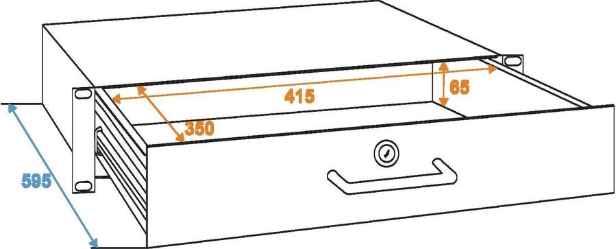 Рековий ящик-шухляда з замком OMNITRONIC Rack Drawer with Lock 2U OM-0484 фото