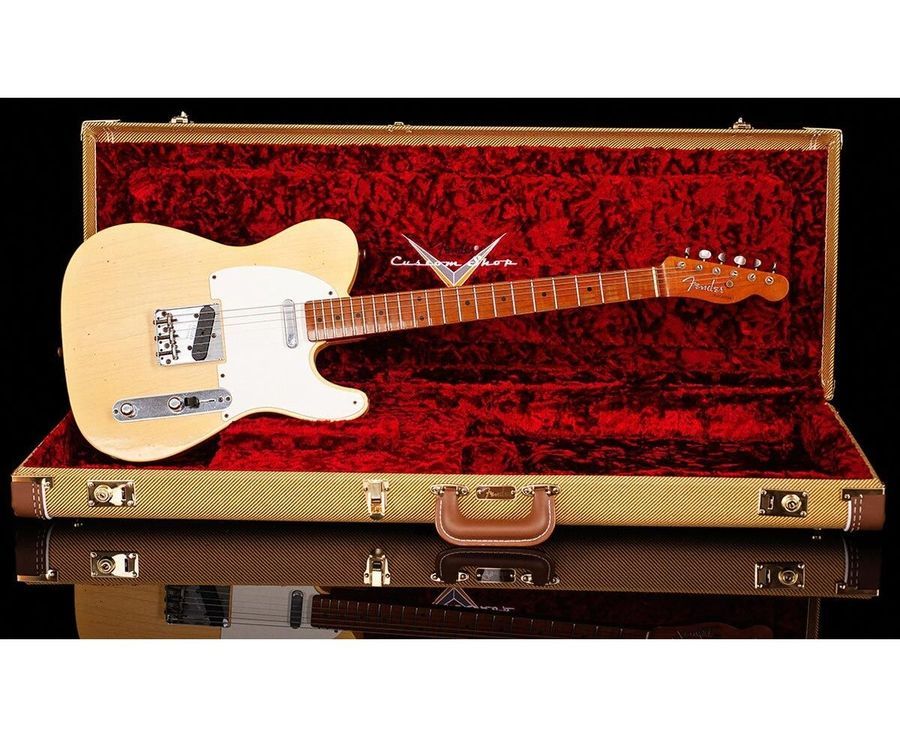 FENDER CUSTOM SHOP 1955 TELECASTER JOURNEYMAN RELIC SUPER FADED NOCASTER BLONDE Электрогитара FE-0288 фото