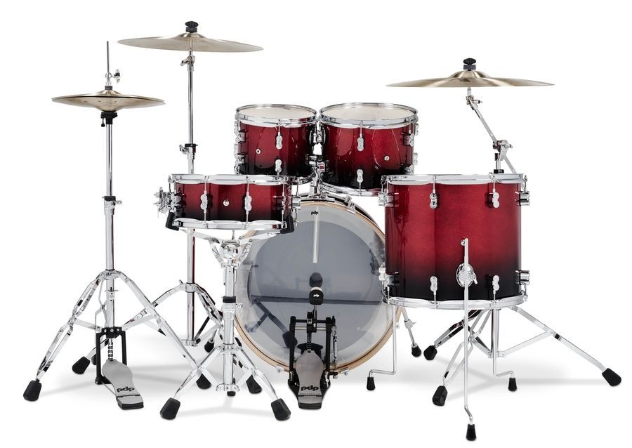 PDP PDCM2215RB Concept Maple Shell Pack, 5pc, 22" Red to Black Fade Lacquer PD-0016 фото