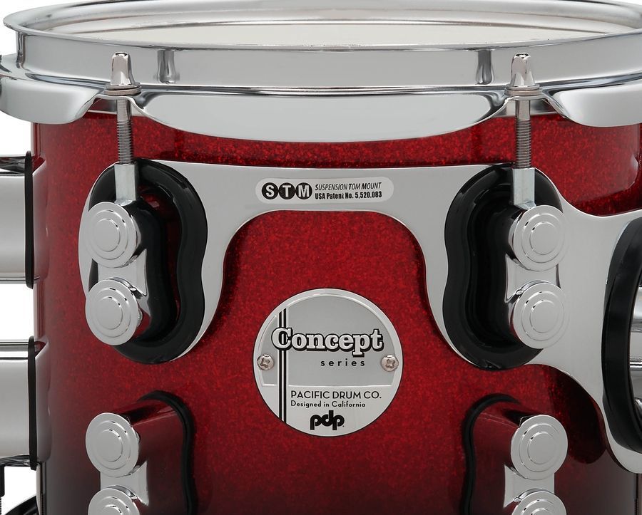 PDP PDCM2215RB Concept Maple Shell Pack, 5pc, 22" Red to Black Fade Lacquer PD-0016 фото